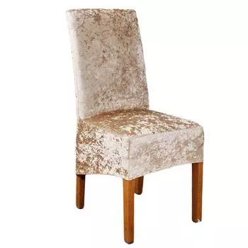 Бархатные чехлы на стулья с эффектом крэш, эластичные защитные накидки, декор для дома Champagne