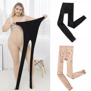 Бархатные чулки больших размеров весна/лето 2024 года — с высокой талией, с защитой от скатывания и зацепления. stepping foot, XXXL чёрный