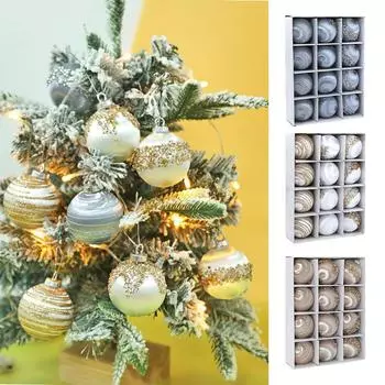 Бархатные елочные украшения, шары, 12 штук, бархатные шары, елочные шары, элегантные мягкие елочные шары для елки серебряный