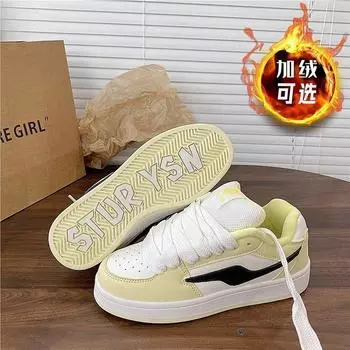 бархатные хлопковые туфли на платформе в стиле ретро, женские туфли-хлеб, тренд 2024 года, зимняя новая универсальная теплая повседневная обувь для сноуборда 35