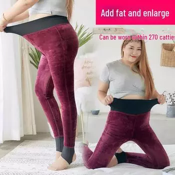 Бархатные леггинсы больших размеров для женщин на осень и зиму весом 200 фунтов и более Ankle Length Extra Large (160-270 lbs)