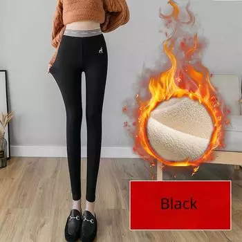 Бархатные леггинсы ягненка, женские зимние бархатные утолщенные теплые хлопковые брюки с высокой талией, спортивные брюки S белый