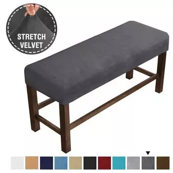 Бархатные мягкие эластичные чехлы для столовой и спандекса, эластичные чехлы на стулья, скамейки, чехол, защита для сиденья для гостиной, кухни, спальни белый