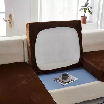 Бархатные однотонные чехлы для диванных подушек для гостиной, эластичные чехлы для дивана, мебели, чехлы для диванов, прочные чехлы Normal Size1(S)-1pc