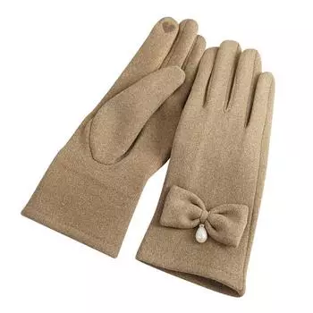 Бархатные перчатки из оленьей кожи, утолщенные хлопковые зимние плюшевые перчатки для студентов колледжа, теплые для девочек, милые женские, защищающие от холода осенью и зимой чёрный