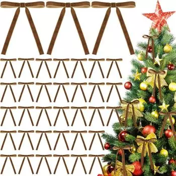 Бархатные рождественские украшения банты для рождественской елки 36 шт рождественские украшения украшения для дома в помещении One Size красный