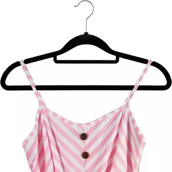 Бархатные вешалки (20 шт. в упаковке) — вешалка для одежды с перекладиной — нескользящая, поворотный крючок, тонкие фетровые вешалки — костюмы, одежда, брюки, вешалка для одежды — черный 1pc чёрный