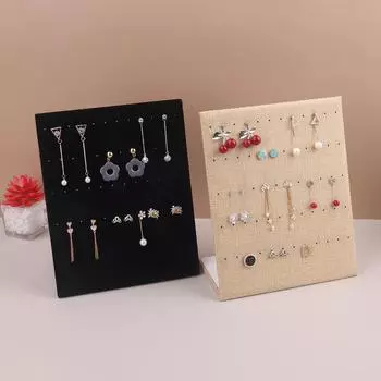 Бархатные замшевые кольца, органайзер для сережек, шпильки для ушей, подставка для ювелирных изделий, держатель, стойка, витрина, тарелка, модная шкатулка для ювелирных изделий, шкатулка чёрный