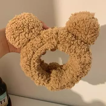 Бархатные животные медвежьи ушки для мытья лица, макияж, головной убор, пушистая повязка на голову, милый эластичный держатель, повязка для волос, тюрбан, аксессуары для волос Size fits all