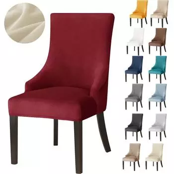 Бархатный эластичный чехол для обеденного стула, эластичные нескользящие чехлы для стульев для банкета, украшения дома, очень мягкий и удобный чехол для стула