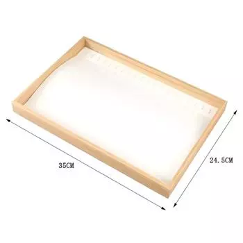 Бархатный бамбуковый лоток для демонстрации ювелирных изделий, органайзер для колец, серег, ожерелий, браслетов, подвесок, лоток для хранения ювелирных изделий для ящика