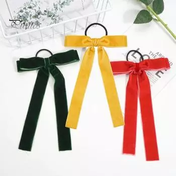 Бархатный бант для волос, милый, элегантный, однотонный, высокоэластичный, мягкий, для женщин и девочек, держатель для хвоста, веревка для волос, аксессуары для волос, подарок на день рождения