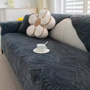 Бархатный чехол для дивана, детский коврик для собаки, кресла, защита для мебели, Нескользящие современные чехлы для диванов, чехлы для гостиной 70x70cm бежевый