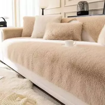 Бархатный чехол для дивана, универсальный клетчатый плюшевый Нескользящий утолщенный чехол для дивана для гостиной, теплая фланелевая подушка для дивана, подлокотник, спинка, полотенце 70x70