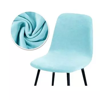 Бархатный чехол на кресло Eames из бархата «Серебристая лиса», чехол на кресло-ракушку, чехол на кресло для отеля/клуба Universal небесно-голубой