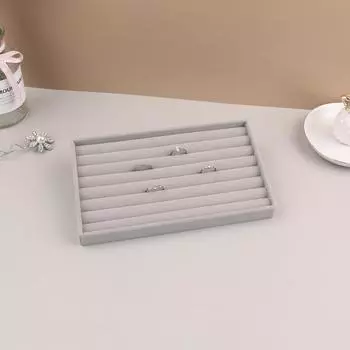 Бархатный дисплей для ювелирных изделий, складной, изысканный держатель для ювелирных изделий, портативный органайзер для колец, сережек, ожерелий, коробочка-органайзер для мальчиков серый