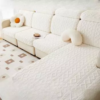 Бархатный диван в скандинавском стиле с флисовой подкладкой, утолщенный однотонный чехол для дивана для гостиной, теплый эластичный чехол для дивана против морщин 50-70cm*50-70cm*5-20cm