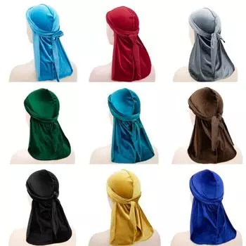 Бархатный длинный хвост Пиратская шляпа Хип-хоп Оверсайз Оголовье Обернутая шляпа Головной платок Шляпа