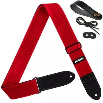 Бархатный гитарный ремень Бас-гитара Электрогитара Акустическая гитара Гитарные аксессуары Красный [Amumu] - Ремень, Ремень, Ремень, -