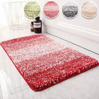 Бархатный коврик для ванной комнаты со снежинкой, впитывающий напольный коврик для ванной комнаты, кухни, нескользящий коврик, коврик для двери, коврик для спальни, коврик для ног 48cmx78cm красный