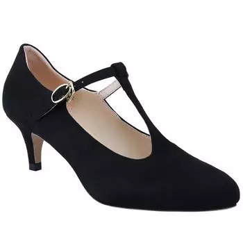 Бархатный носок с ремешком на щиколотке Туфли Мэри Джейн Туфли-лодочки Туфли-лодочки на высоком каблуке Вечерние свадебные модельные туфли 35 чёрный