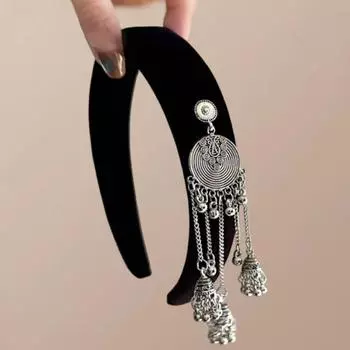 Бархатный обруч для волос в этническом стиле, новый китайский стиль, серебряная заколка для волос для женщин Style B