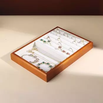 Бархатный поднос для сережек, многосеточный держатель для колец и сережек, шкатулка для украшений, деревянный держатель, стол style 3