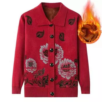 Бархатный свитер, женская осенне-зимняя утолщенная мягкая и удобная теплая вязаная куртка с принтом на пуговицах, повседневный кардиган, свитер XL