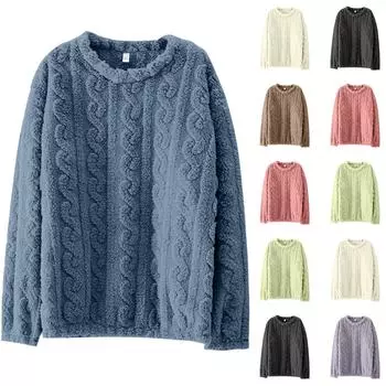 Бархатный теплый толстый длинный рукав для дома и отдыха, теплый топ One Size