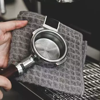 Бариста Барное полотенце Молочный чай Магазин Кофемашина Специальная тряпка Впитывающая воду Без ворса Чистящая салфетка Белое маленькое квадратное полотенце белый