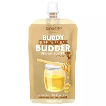 Bark Bistro, Buddy Budder, Ruff Ruff Raw, арахисовое масло, для собак, 4 унции (113 г)