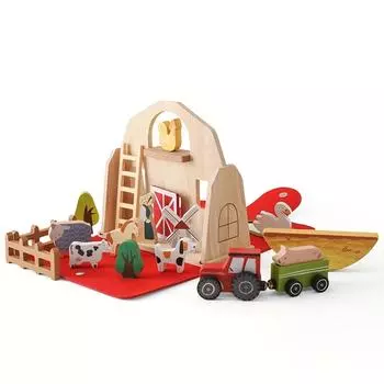 Barn Farm Toys, Children s Educational Farm Decorations, Fun Stacking Toys, Wooden Building Block, Children s Early Education Enlightenment Toys One Size