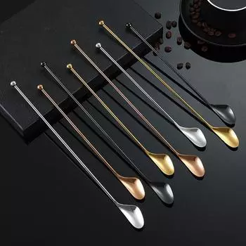 Барная ложка из нержавеющей стали 304 с длинной ручкой, двухсторонняя, для бармена, палочки для коктейлей, палочки для размешивания, кухонные принадлежности
