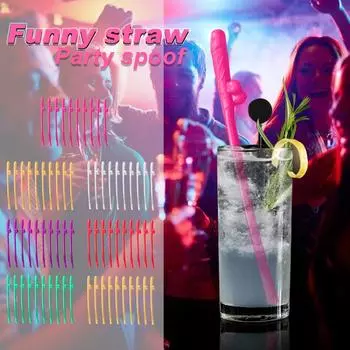 Барная Вечеринка Мальчишник Высококачественные Пластиковые Уникальные Соломинки-пародии 10шт.