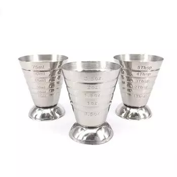 Барные аксессуары для смешанных напитков, мерная чашка, барный шейкер, джиггер, инструменты для коктейлей, нержавеющая сталь, 75 мл, кухонные гаджеты серебряный
