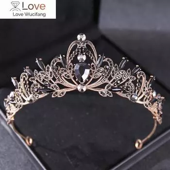 Барочная хрустальная корона тиара винтажные женские короны и тиары со стразами диадемы ободки свадебные аксессуары для волос ювелирные изделия золотой