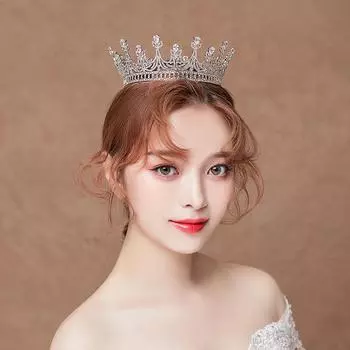 Барочная круглая маленькая заколка для волос с короной, полный круг, корона, свадебный головной убор, аксессуары для волос, украшение