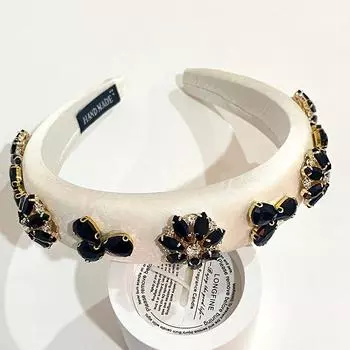 Барочная высокая повязка на голову с черепом, креативная повязка на голову с цветком и стразами, универсальная заколка для волос, аксессуары для волос