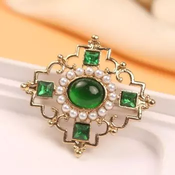 Барокко суд жемчуг зеленый полая брошь ретро кардиган чонсам корсаж мужская и женская одежда булавки