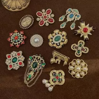 Барокко Винтаж Крест Брошь Игла Средневековая Мода Классический Костюм Одежда Значок