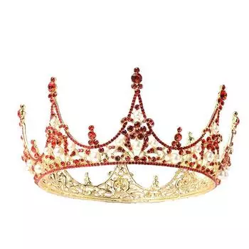 Барокко новый ретро сплав горный хрусталь стекло круглая корона невеста свадьба свадебное платье аксессуары ювелирные изделия головной убор