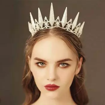 Baroque Princess Crowns Hair Hoop Bride Tiaras Temperament Rhinestone Crown Wedding серебряный