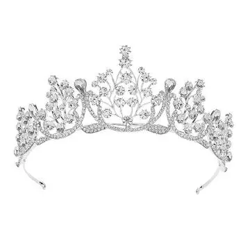 Барочная ретро белая бриллиантовая королевская корона невесты аксессуары для фотосъемки изысканный головной убор свадебная полукруглая корона