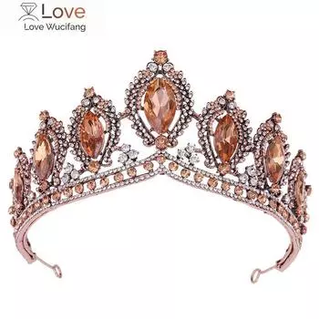 Baroque Vintage Crystal Tiaras Wedding Crown Bride Headdress Royal Queen Bridal Diadem Pageant Wedding Crown Hair Jewelry серебро белый