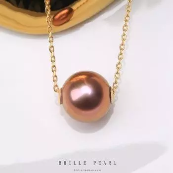 Baroqueonly 5a натуральный пресноводный жемчуг ожерелье сильный свет круглый Эдисон 18k золотой кулон ключичная цепочка женский Psf