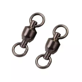 Barrel Stainless Steel With Double Rings Solid Ring Ball Bearing Fishing Connector Swivel Ring 0