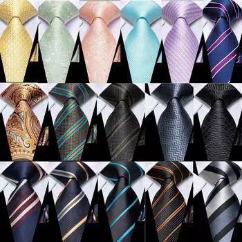 Barry Wang 200 цветов галстуки мужские в полоску с геометрическим узором в стиле пейсли набор свадебных галстуков N-5010