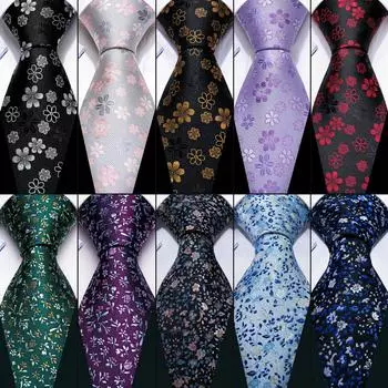 Barry.Wang Цветочные Галстуки для Мужчин Платок Запонки Набор Свадебный Формальный Галстук Набор N-1049