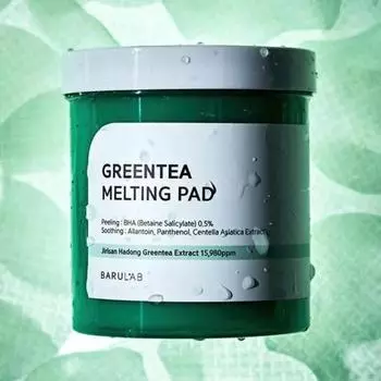 BARULAB Green Tea Melting Pad 380мл/150 шт, Увлажнение, Kbeauty, корейская косметика, пробник