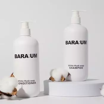 Barum Ароматизированное белое мускусное мыло, шампунь/кондиционер, набор, слегка кисловатый запах головы, молодость, период полового созревания, 2 предмета